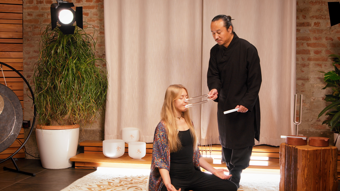 2-piece TCM Crystal Tuning Fork Yin & Yang Set video